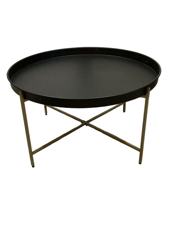 Black & Brass Metal Coffee Table