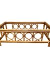 Vintage Rattan and Cane Coffee Table with glass top