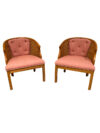 MCM Mauve Curved Back Accent Chairs