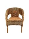 Vintage MCM rattan rounded back chair