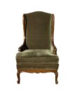 Accent Chair Green Velvet Wingback