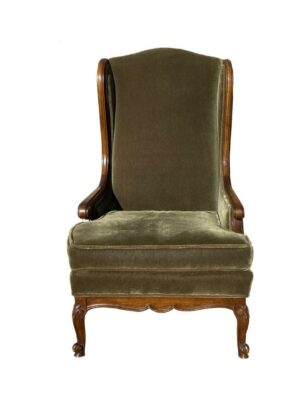Accent Chair Green Velvet Wingback