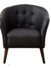 Barrel Chair Black Vegan Leather