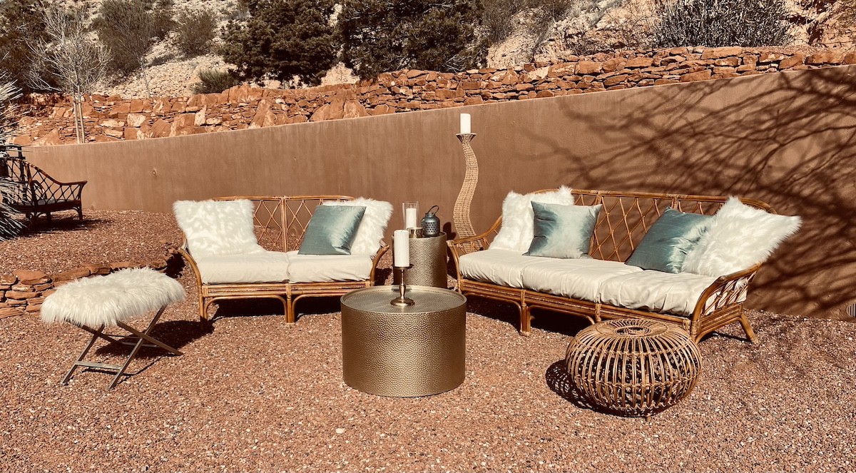 Vintage Rattan & Bamboo Sofa - 3 seater