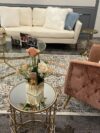 Gold and Glass Round Coffee Table