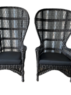 Black Peacock Chairs - Set of 2