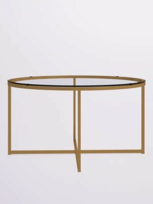 Gold and Glass Round Coffee Table
