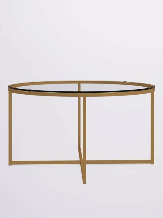 Gold and Glass Round Coffee Table