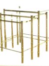 Set of 3 Vintage Gold "Bamboo" Look Nesting Tables