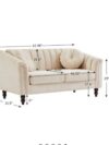 Cream Velvet Channel Loveseat