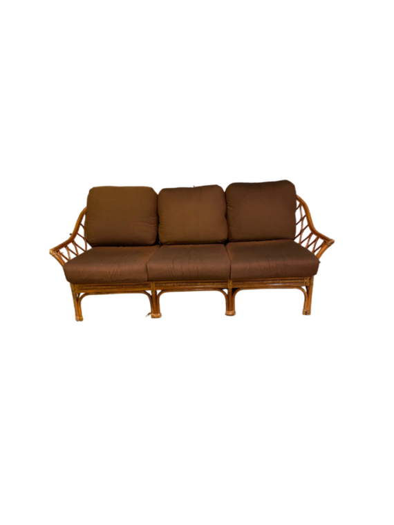 Vintage Rattan & Bamboo Sofa - 3 seater