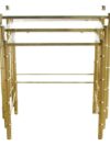 Set of 3 Vintage Gold "Bamboo" Look Nesting Tables