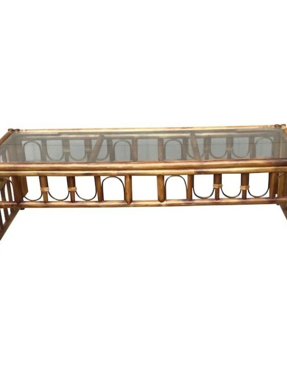 Vintage Rattan & Cane Coffee Table - Rectangle