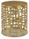 Gold metal "poured" look modern accent table