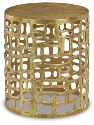 Gold metal "poured" look modern accent table