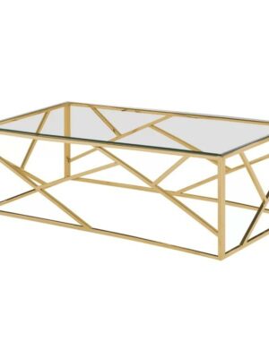 gold and Glass MCM Style Coffee Table