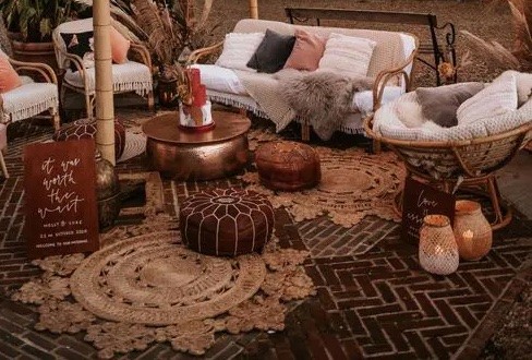 Dark Brown Leather Pouf