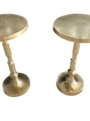 Gold Metal Small Side Tables - Single Leg