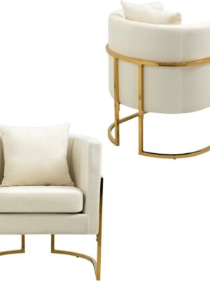 Cream Velvet Club Chair
