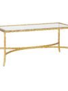 Gold and Glass Rectangular Coffee Table