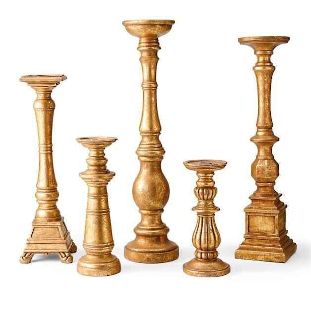 Gold Chunky Candlestick Set of 5
