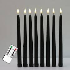 black taper candles LED