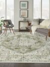 sage and ivory medallion area rug