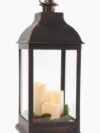 Large dark bronze candle lantern