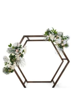 DoubleHexagonWoodenArchwithFloralsjpg