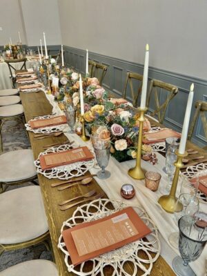 Tall gold taper candle set of 7 mixed heights