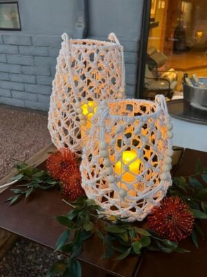 Boho Beaded Woven Lanterns