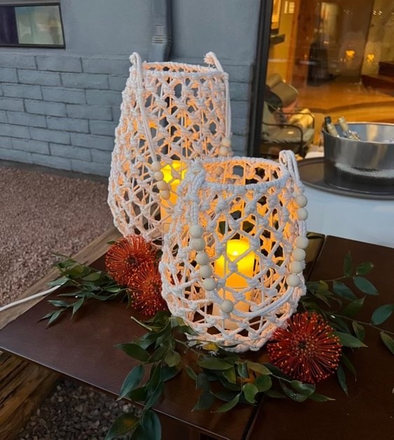 Boho Beaded Woven Lanterns