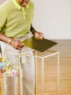 gold metal stand