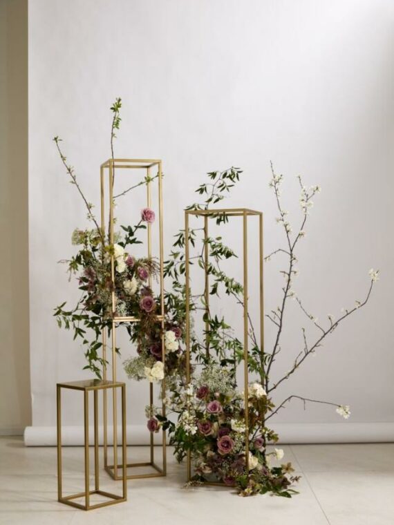 gold metal stand