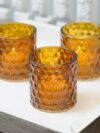 Votive -  Honeycomb motif in Amber