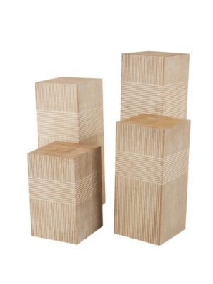 Wooden Pedestals - Striped Motif