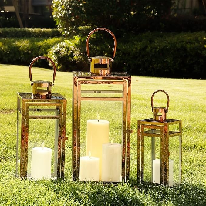 Lantern Set of 3 - Copper